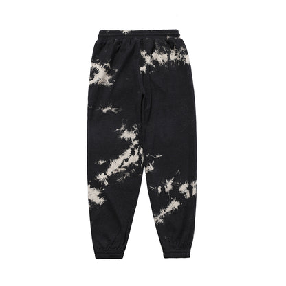 Pantalon décontracté tendance nationale ample à encre tie-dye