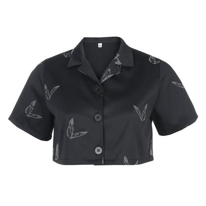 Chemise réfléchissante à imprimé papillon, pieds slim et salopette