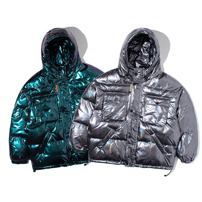 Bread clothing thickened solid color reflective tooling jacket