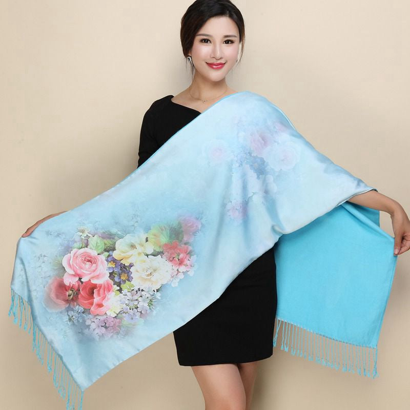 silk long silk shawl scarf