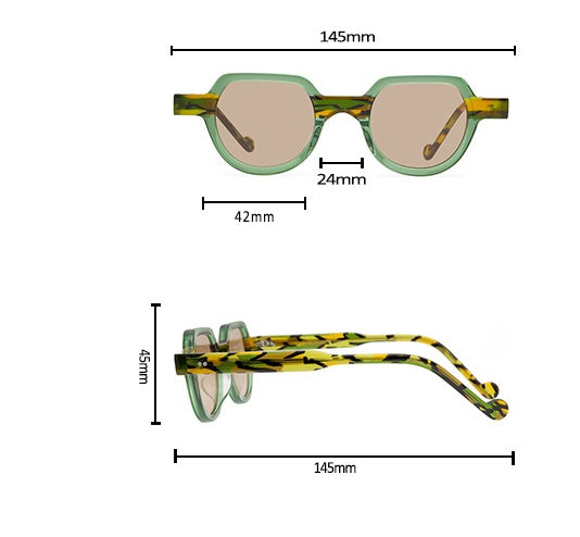 Lunettes de soleil en résine de style littéraire rétro de niche