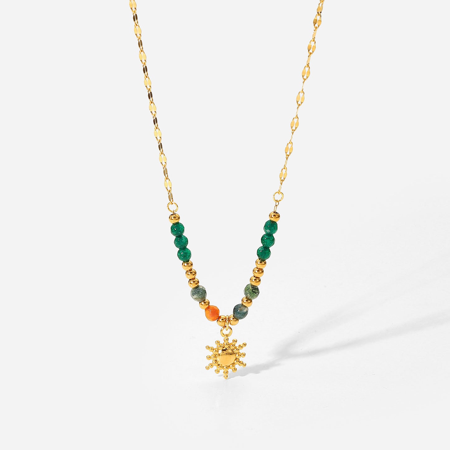 Collier avec pendentif soleil en perles style Boho, à la mode