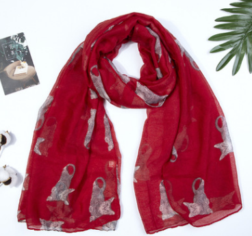 Foulard parisien imprimé chat persan foulard animal