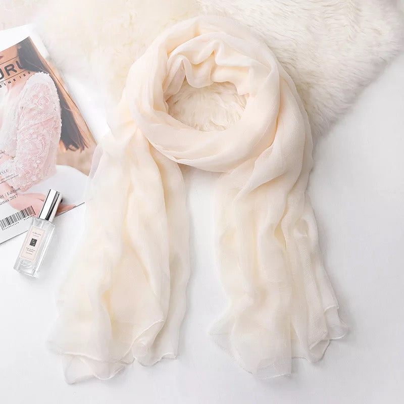 Long shawl beige scarf