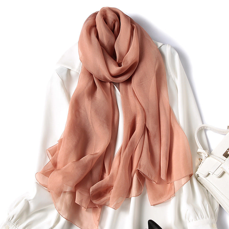 Foulard en soie pour femme Foulard en soie de couleur pure