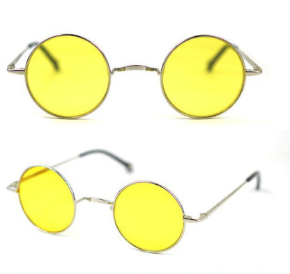 Lunettes de soleil hip hop à monture ronde en métal pour hommes et femmes