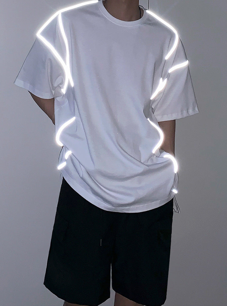 Reflective loose short sleeve T-shirt