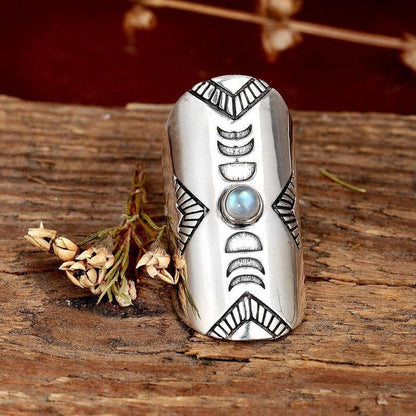 Bague de phase de lune Boho pour femmes, personnalité de la mode