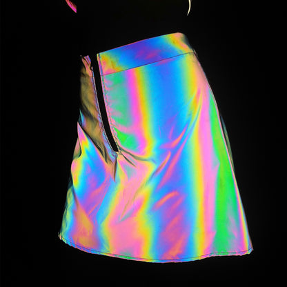 Women's Fashion Colorful Reflective Top Skirt