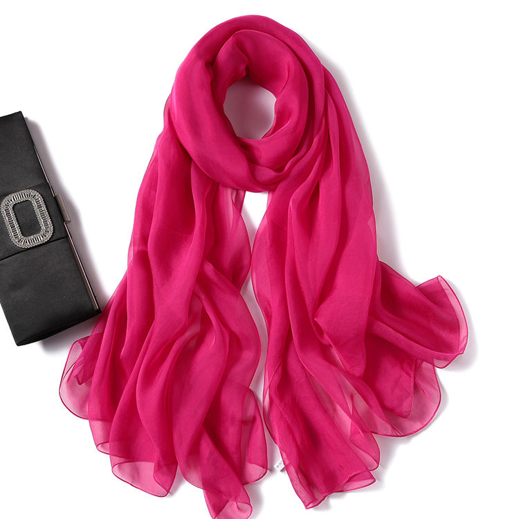 Foulard en soie pour femme Foulard en soie de couleur pure