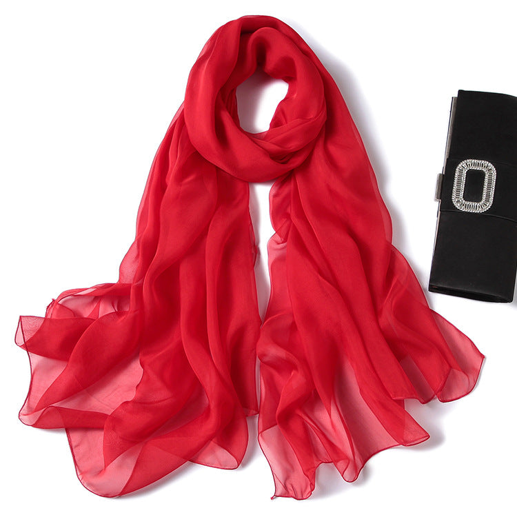 Foulard en soie pour femme Foulard en soie de couleur pure