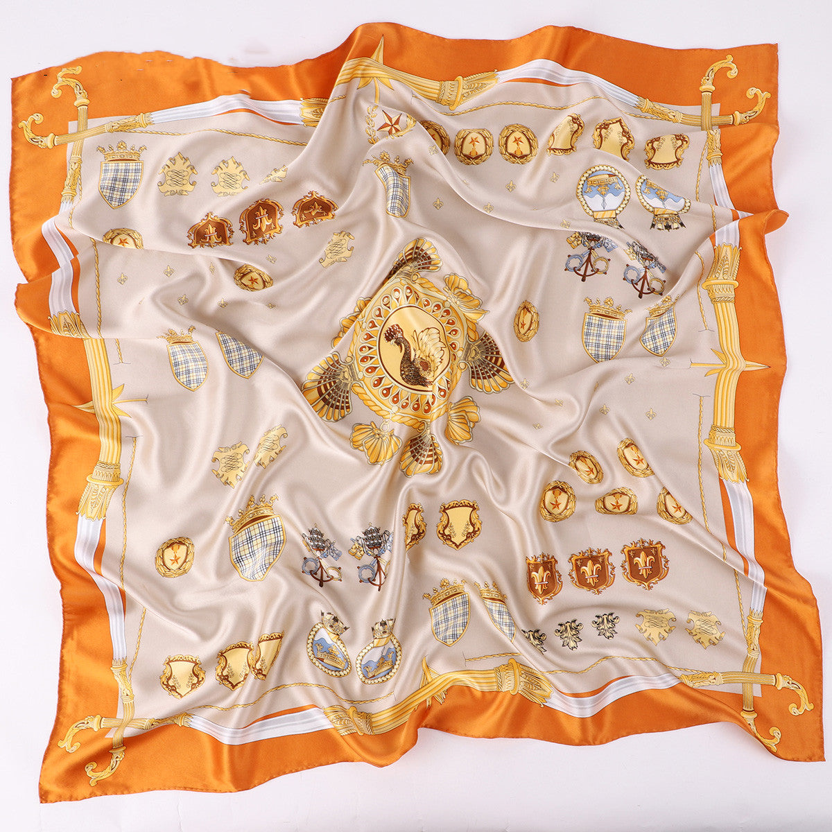 Grand foulard carré châle foulard imprimé en soie