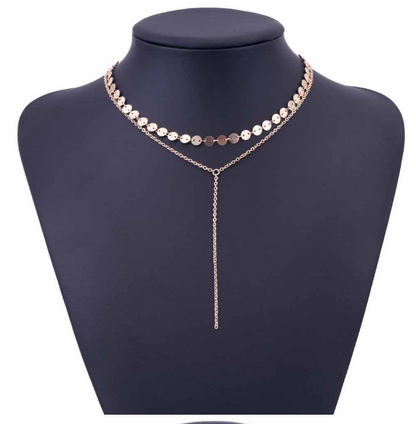 Collier ras du cou avec pièce de tatouage, une couche/trois couches, Lariat Y, collier en cristal strass