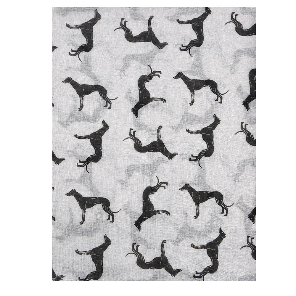 Foulard noir imprimé chien