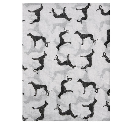 Black dog print scarf