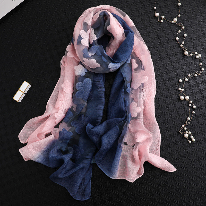 Floral summer sunscreen scarf