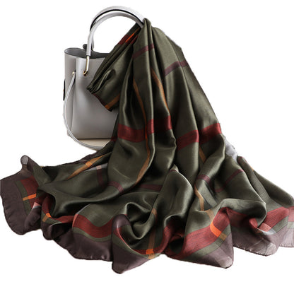 Geometric silk silk scarf