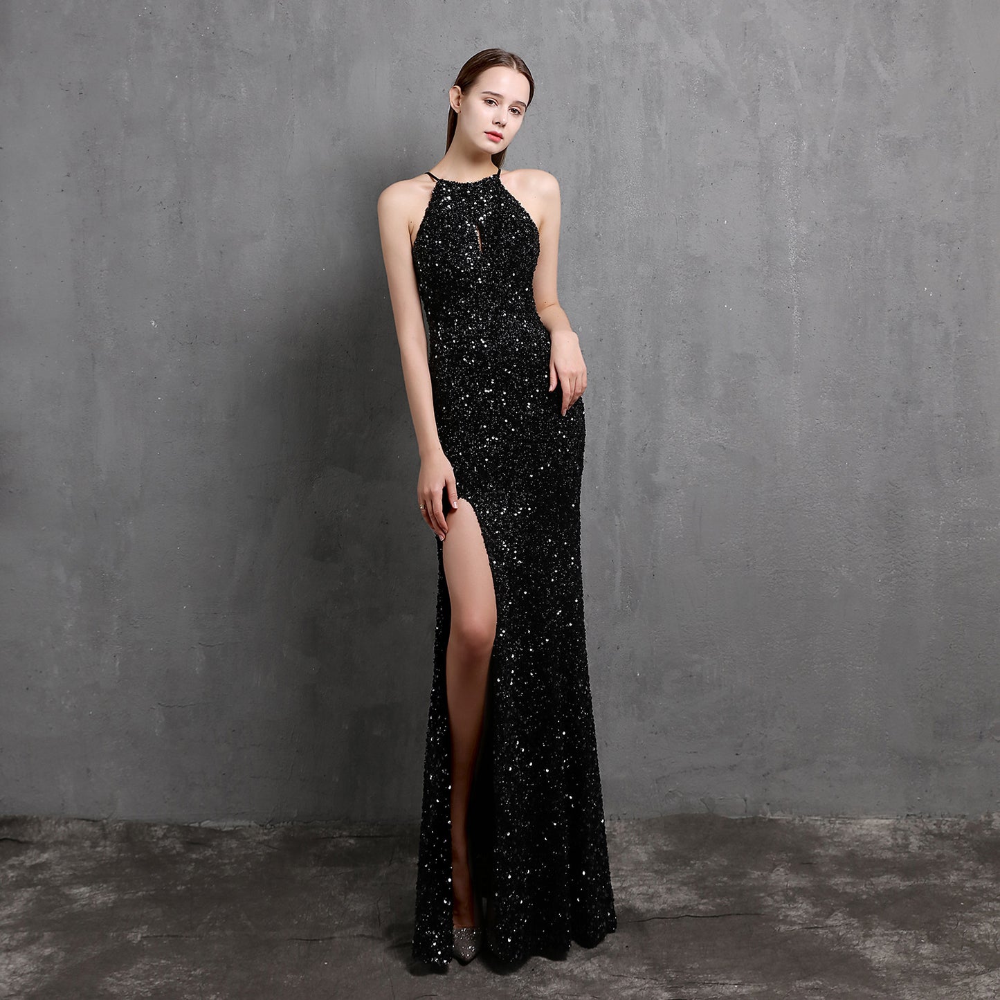 Robe de soirée longue à paillettes colorées, artisanat lourd, Sexy, amincissante, robe de mariée formelle pour Toast