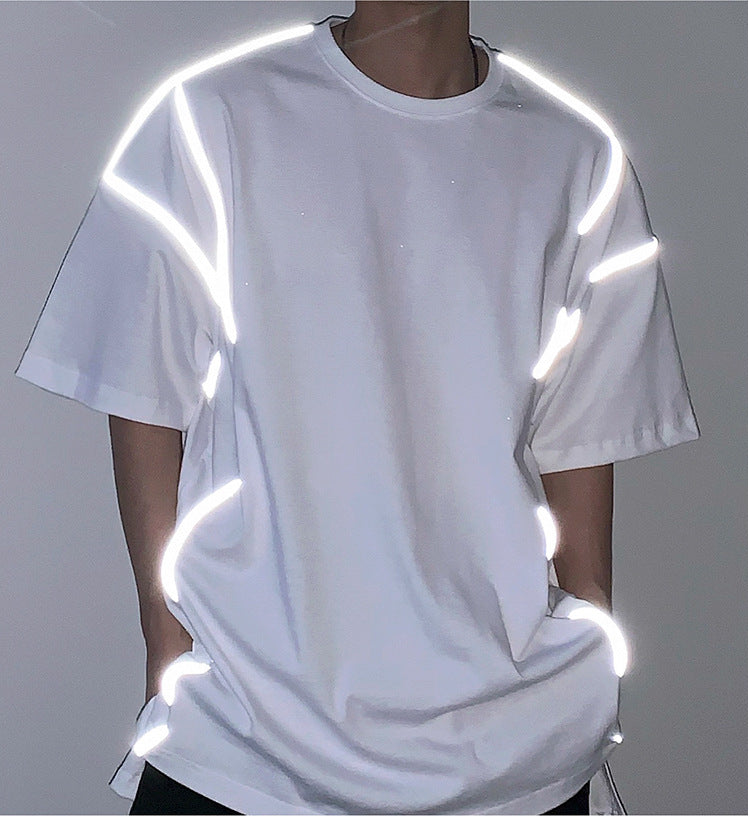 Reflective loose short sleeve T-shirt