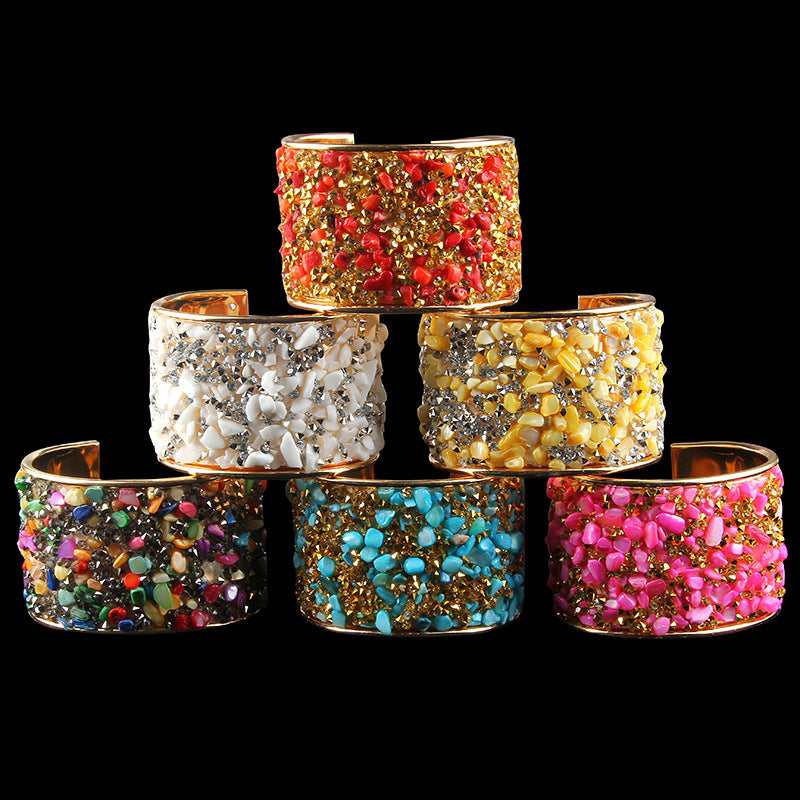 Bracelet club pierre naturelle strass