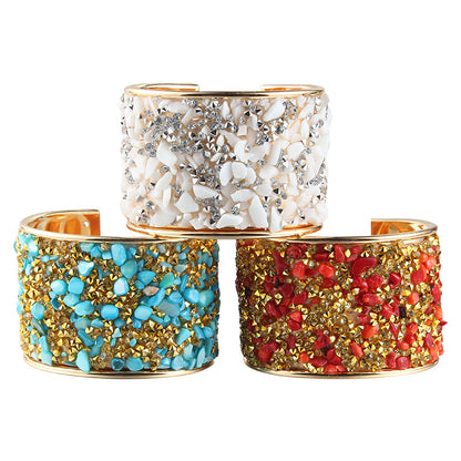 Bracelet club pierre naturelle strass