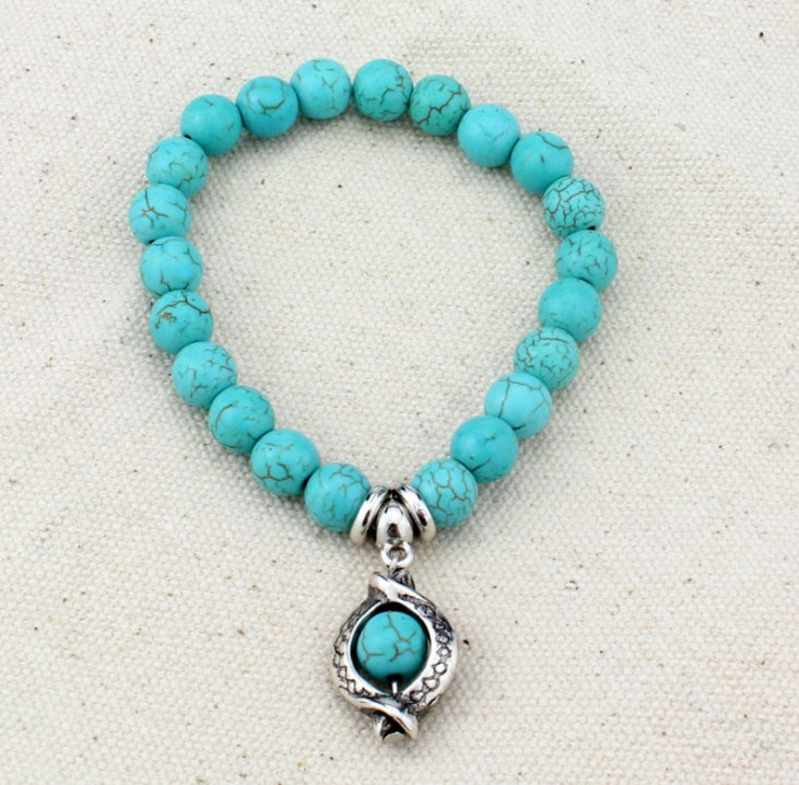 Bracelet Boho Vintage Turquoises, bijoux fantaisie