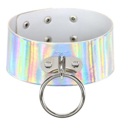 Holographic Choker O Round Metal