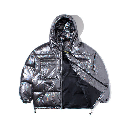 Bread clothing thickened solid color reflective tooling jacket