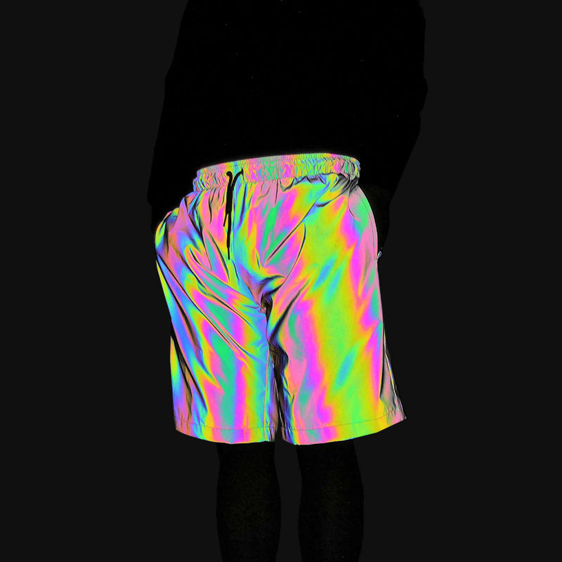 Nouveau short réfléchissant coloré transfrontalier 