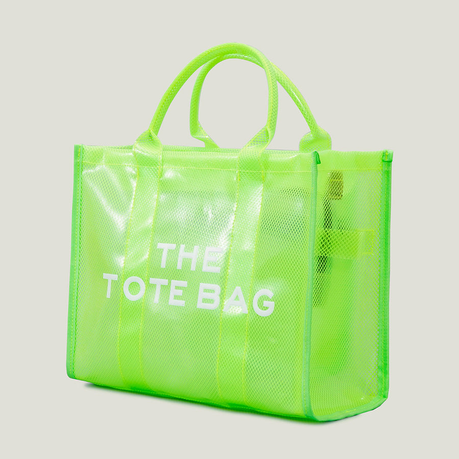 Large Capacity Neon Tote Transparent Shoulder Bag