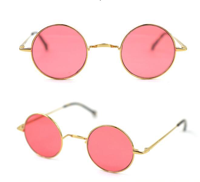 Lunettes de soleil hip hop à monture ronde en métal pour hommes et femmes