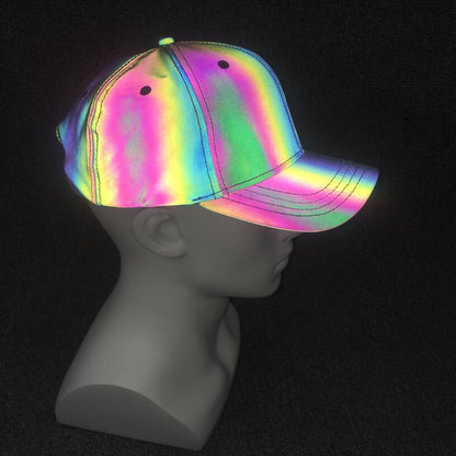 Colorful reflective baseball cap