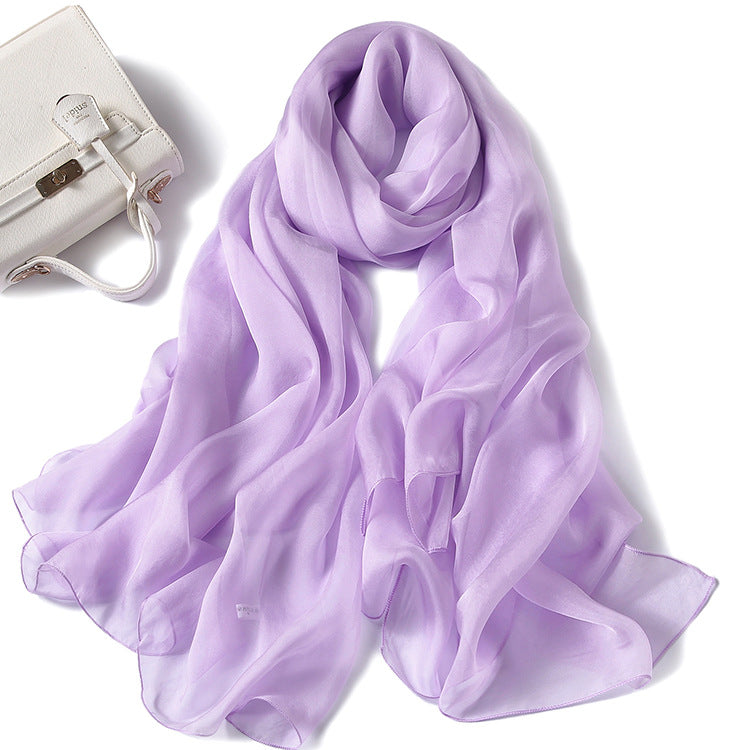 Foulard en soie pour femme Foulard en soie de couleur pure