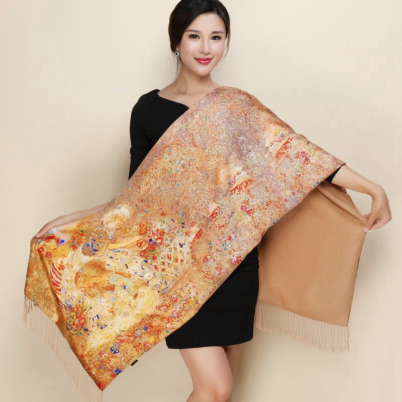 silk long silk shawl scarf