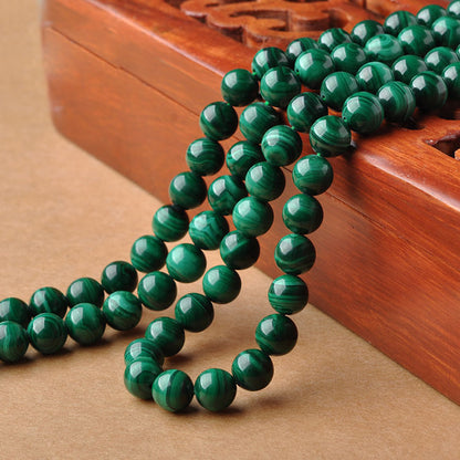 Perles rondes en Malachite naturelle, amples, bijoux en pierre rayée, semi-finies, DIY