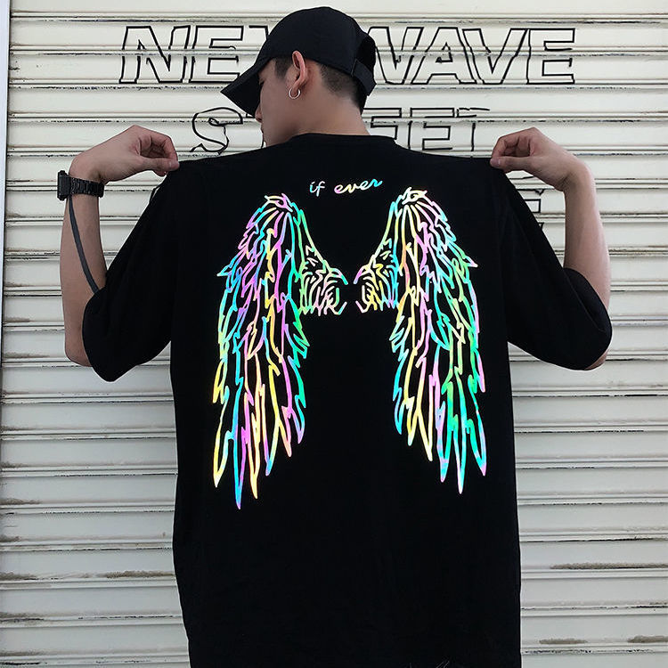 Super Fire Cotton Colorful Wings Reflective Short Sleeves