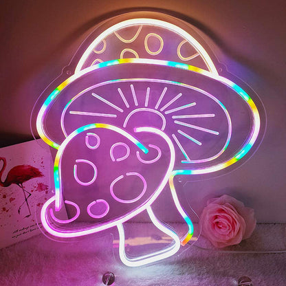 Creative Indoor Mushroom Shape Backdrop Neon Light