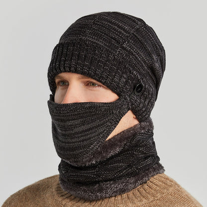 Gorro de tres piezas, bufanda, mascarilla.