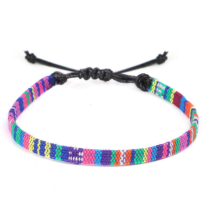 Boho Rainbow Anklet Tissé à la main Amour