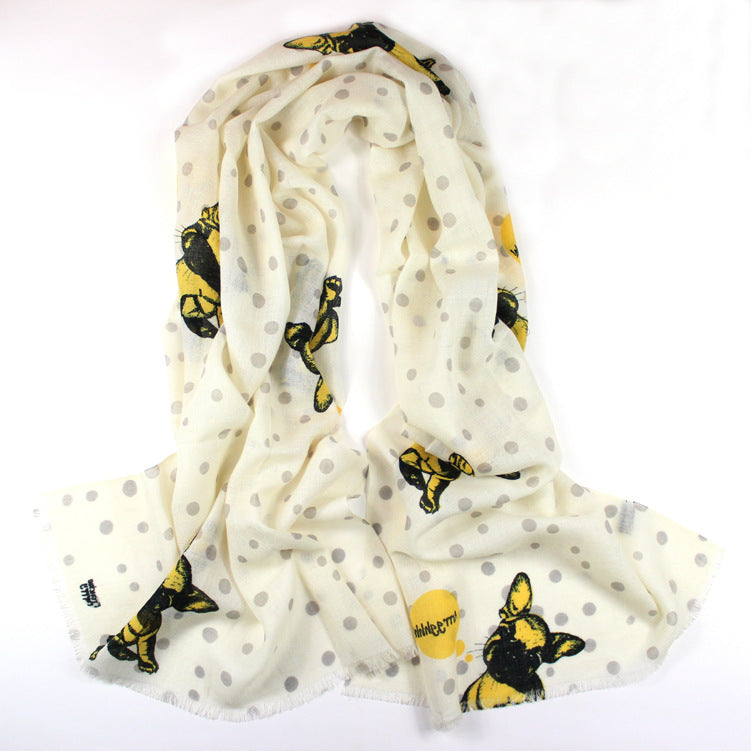 Pure wool print scarf