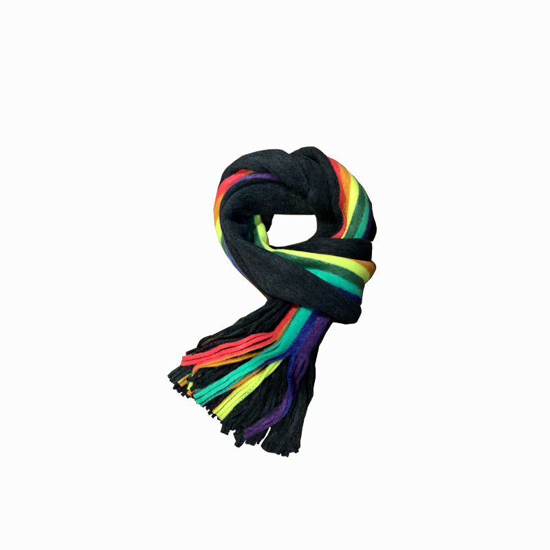 Foulard double face arc-en-ciel