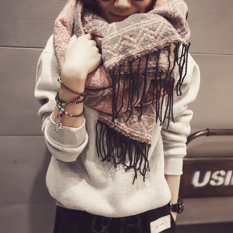 Fringed scarf