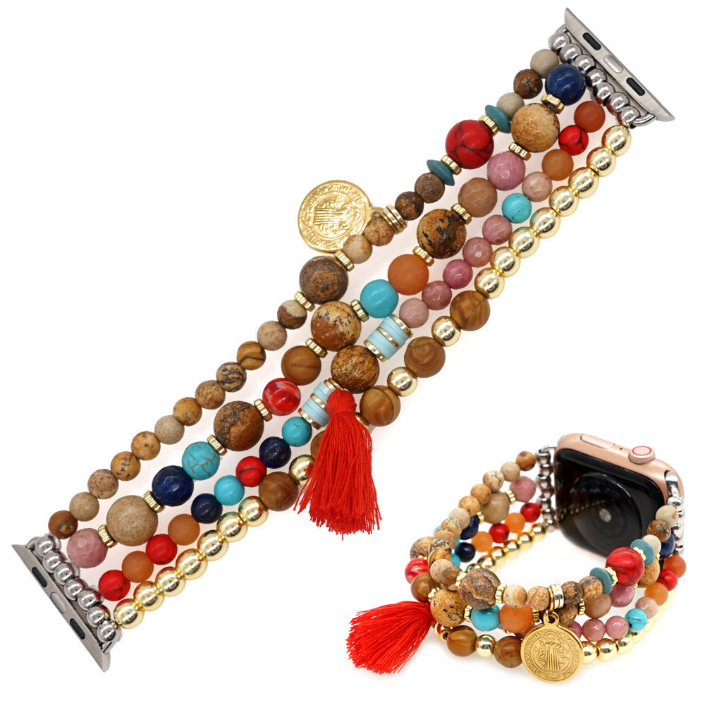 Boho Semi-Precious Stone Statement Beaded Strap