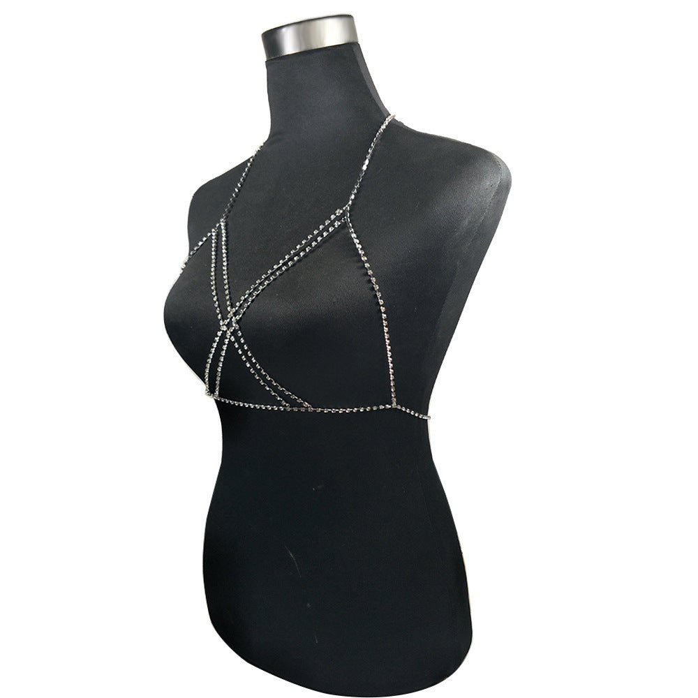 Chaîne de poitrine pour soutien-gorge Flash Diamond