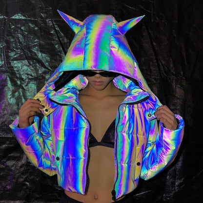 new winter rainbow reflective jackets