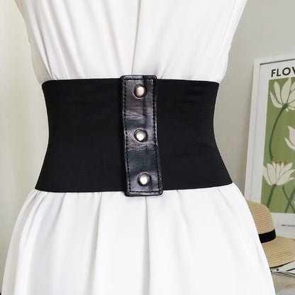 Ceinture élastique amincissante à lacets et rivets Punk pour femmes, contrôle de la taille