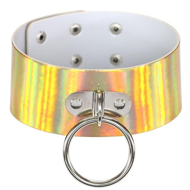 Holographic Choker O Round Metal