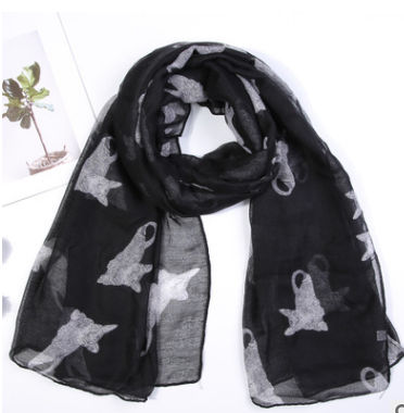 Foulard parisien imprimé chat persan foulard animal