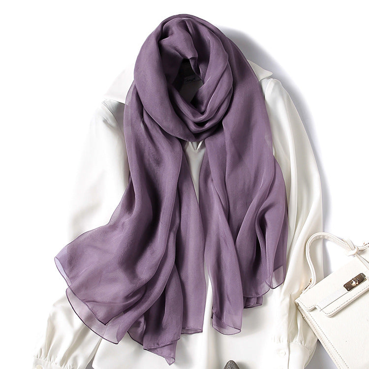 Foulard en soie pour femme Foulard en soie de couleur pure