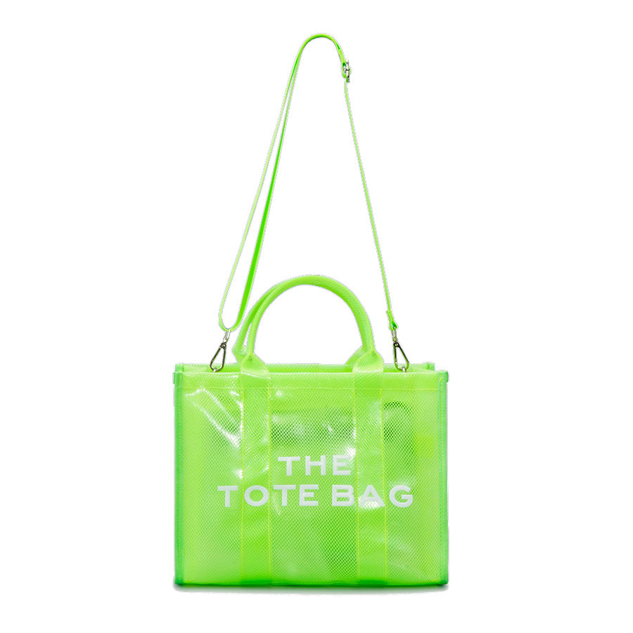 Large Capacity Neon Tote Transparent Shoulder Bag